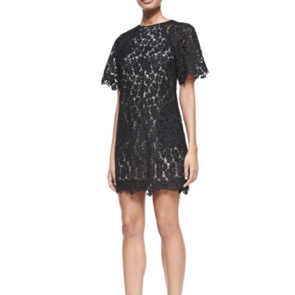 ERDEM BLACK Guipure dress size 4 in EUC